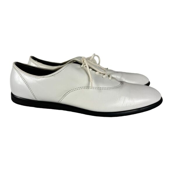 Leather Tic-Tac-Toes Cathy Nappa Oxford Dancing Shoes White Black 9.5 Narrow - Picture 2 of 8